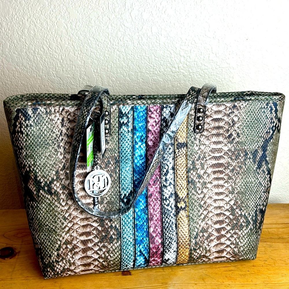 Badgley Mischka Large Vegan Leather Tote Bag